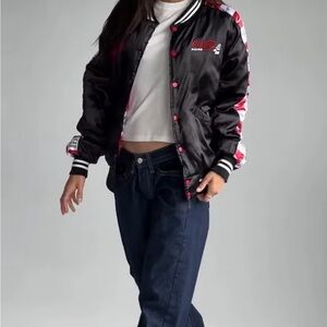 The Laundry Room Coca Cola Racing Black and Red Varsity Jacket